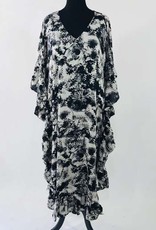 Cotton Gaize Kaftan w Ruffles