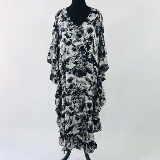 Cotton Gaize Kaftan w Ruffles