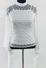 Net w Beads Long Sleeve Top