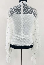 Net w Beads Long Sleeve Top