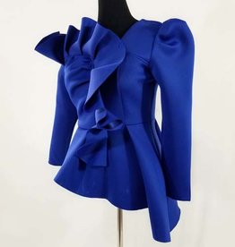 Scuba Long Sleeve Asymetrical w Ruffled Top