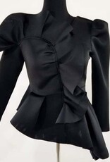 Scuba Long Sleeve Asymetrical w Ruffled Top