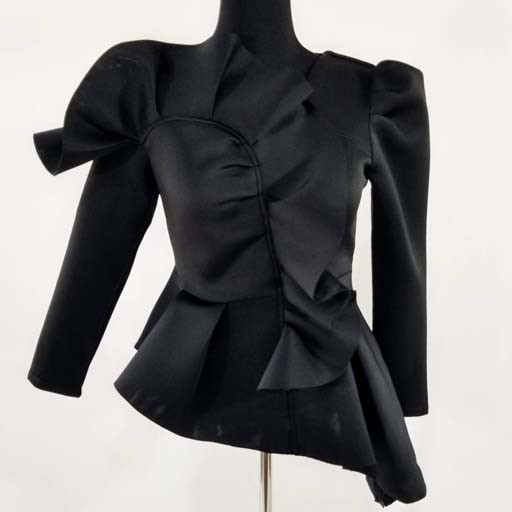 Scuba Long Sleeve Asymetrical w Ruffled Top