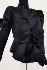 Scuba Long Sleeve Asymetrical w Ruffled Top