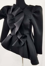 Scuba Long Sleeve Asymetrical w Ruffled Top