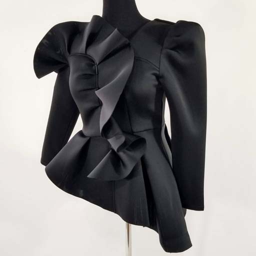 Scuba Long Sleeve Asymetrical w Ruffled Top