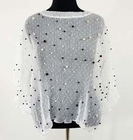 WHY Pleated Top W Multi Color Beads