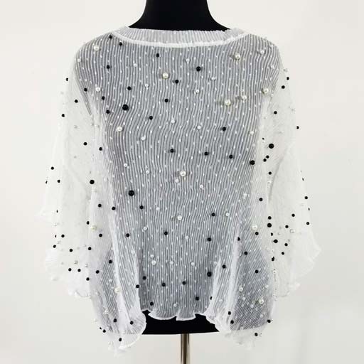 WHY Pleated Top W Multi Color Beads