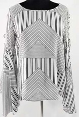 WHY Striped Top w Bell Slevve