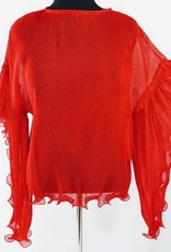 Pleated Long Bell Sleeve Top