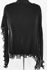 Pleated Long Bell Sleeve Top