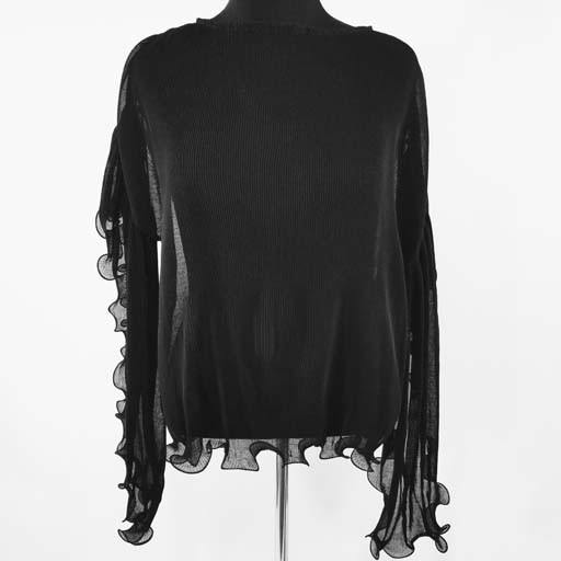 Pleated Long Bell Sleeve Top