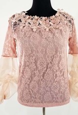 Long Sleeve Lace w Orgnza Ruffled
