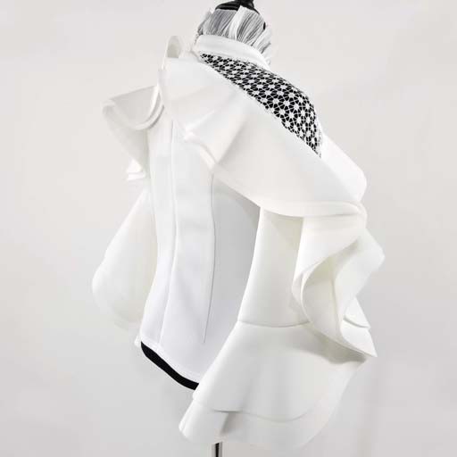 WHY Scuba Top w Lace and Ruffled Design