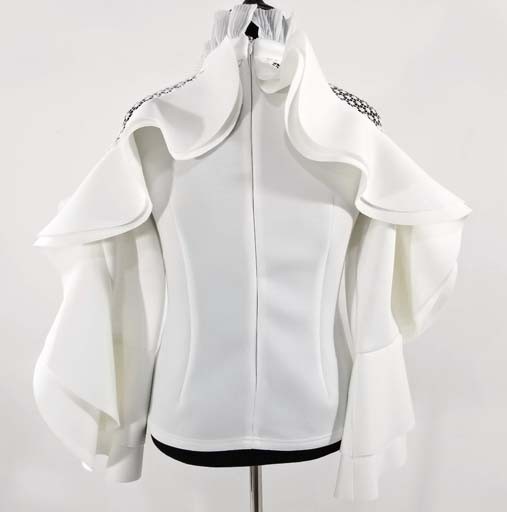 WHY Scuba Top w Lace and Ruffled Design