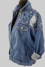 Jean Long Sleeve Jacket w Beads Embellished