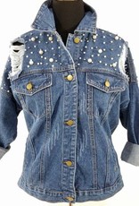 Jean Long Sleeve Jacket w Beads Embellished