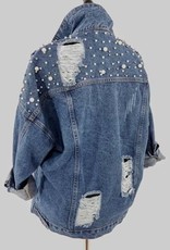 Jean Long Sleeve Jacket w Beads Embellished