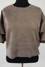 Suede Top w Double Sleeve