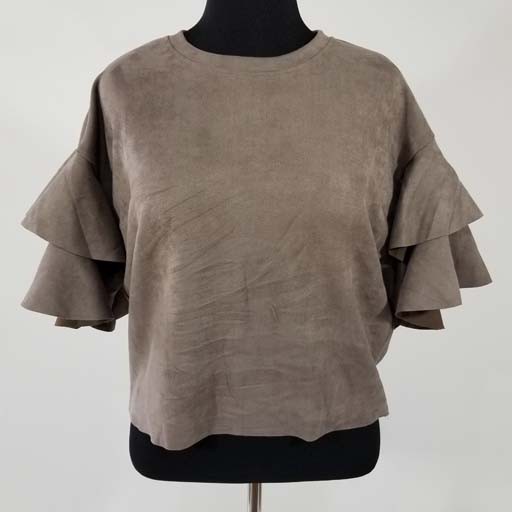 Suede Top w Double Sleeve