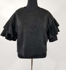 Suede Top w Double Sleeve