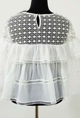 Fashion Terminal Lace Ruffled Top w Beads