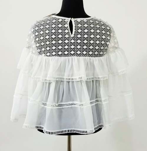 Fashion Terminal Lace Ruffled Top w Beads