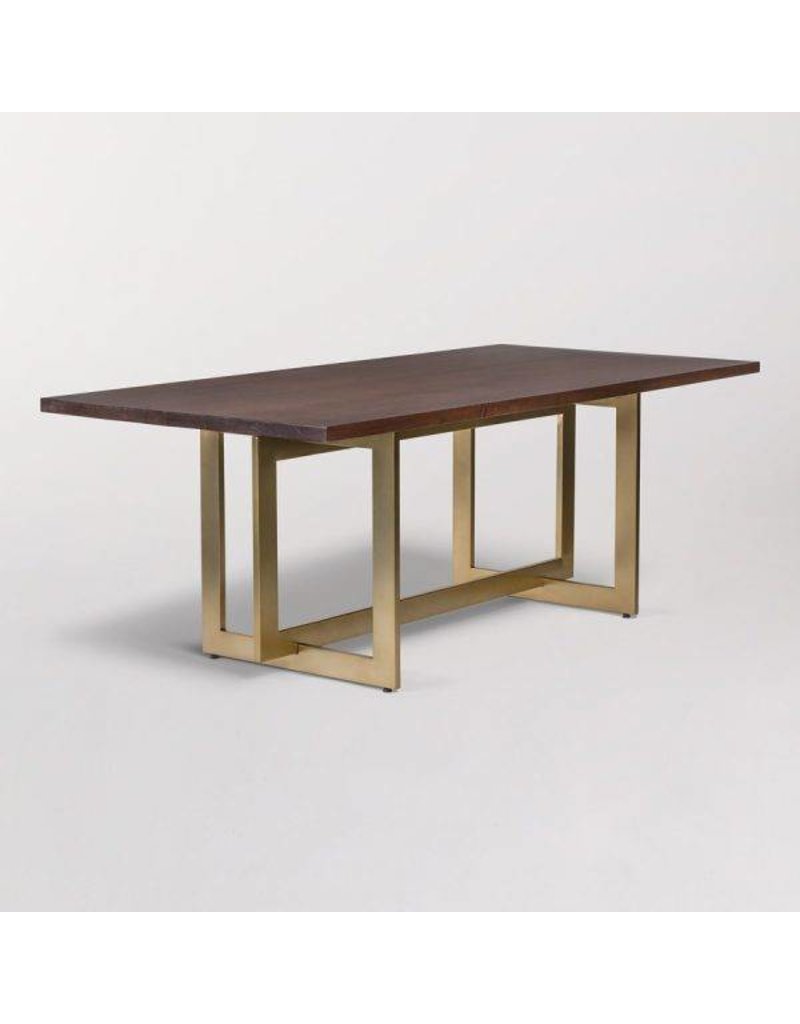 Manhattan Dining Table In Dark Chestnut And Antique Br Manhattan Dining Table In Dark Chestnut And Antique Br