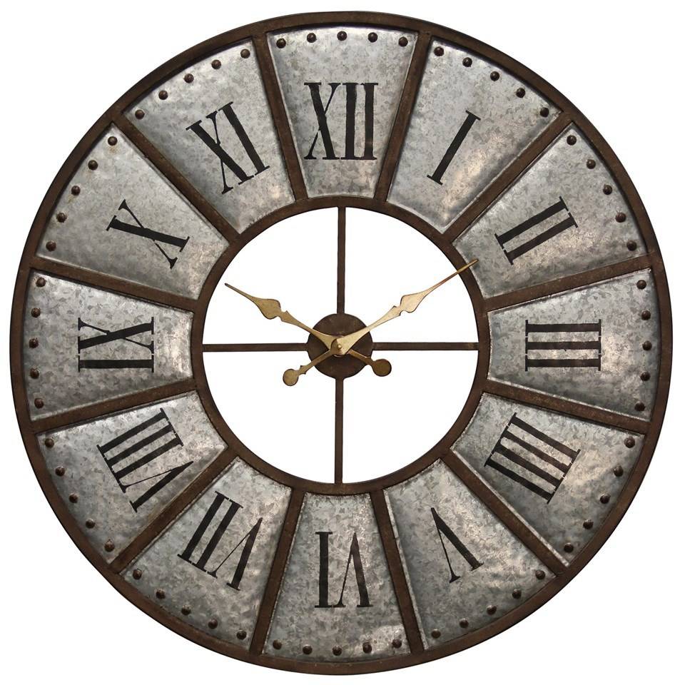 Galvanized Metal Wall Clock