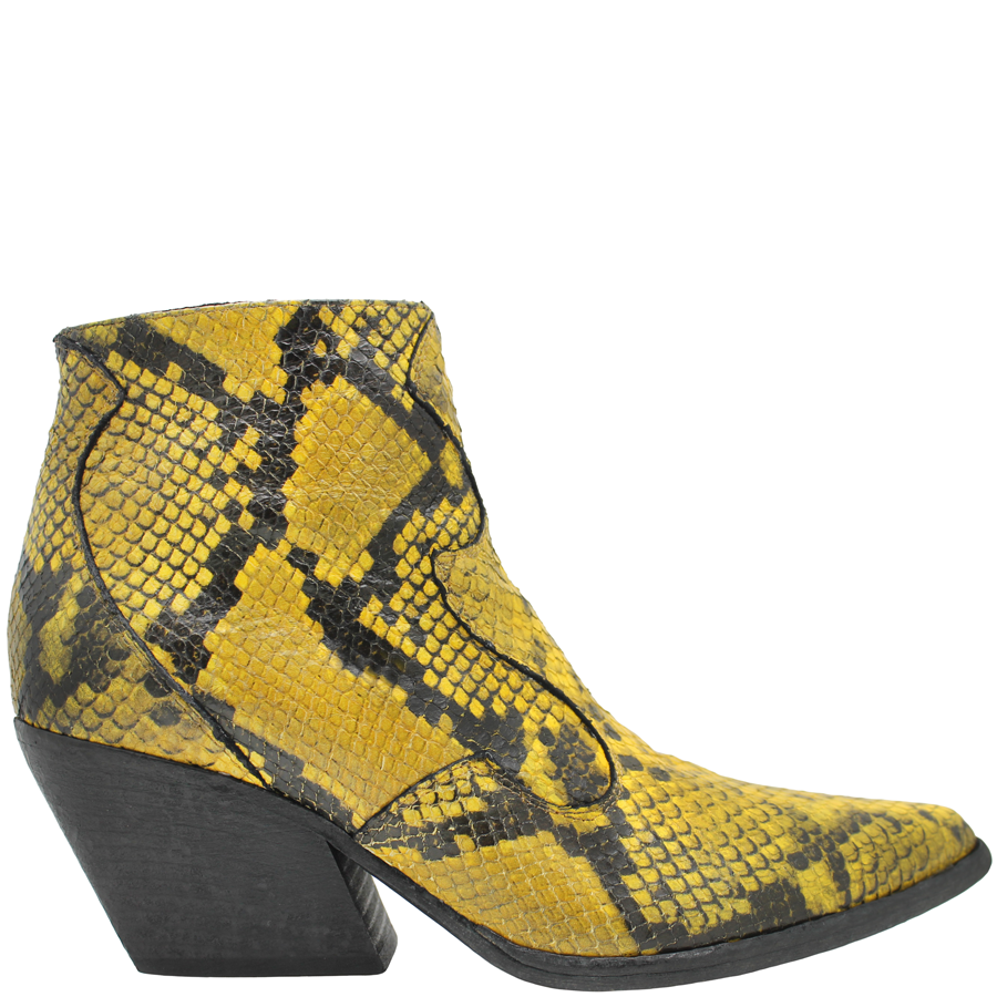 yellow snakeskin boots