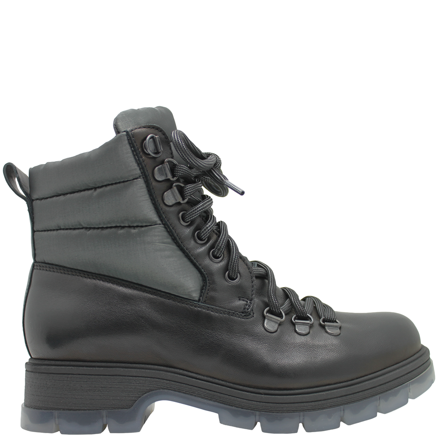 black lace up hiker boots