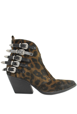 leopard print western ankle boots