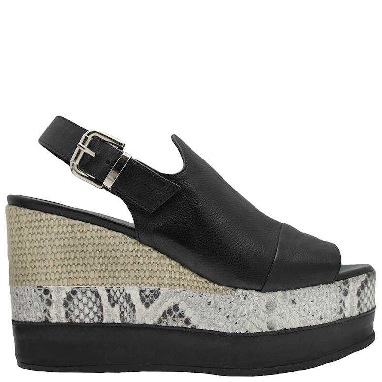 Laura Bellariva Black Sling Back High Wedge 5384 - Head Start Shoes