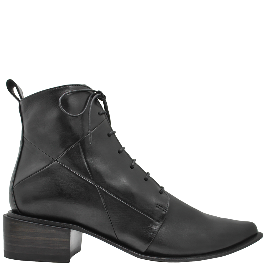 black ankle boots with laces