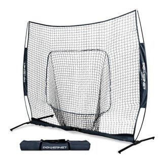 PowerNet PowerNet 7X7 PRO Baseball - Single Piece Frame Hitting Net - NAVY