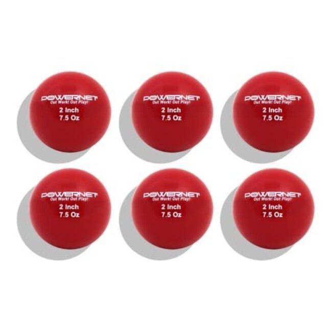 PowerNet 2" Micro Weighted Training Balls (6 Pack) (7.5 Oz - Red)
