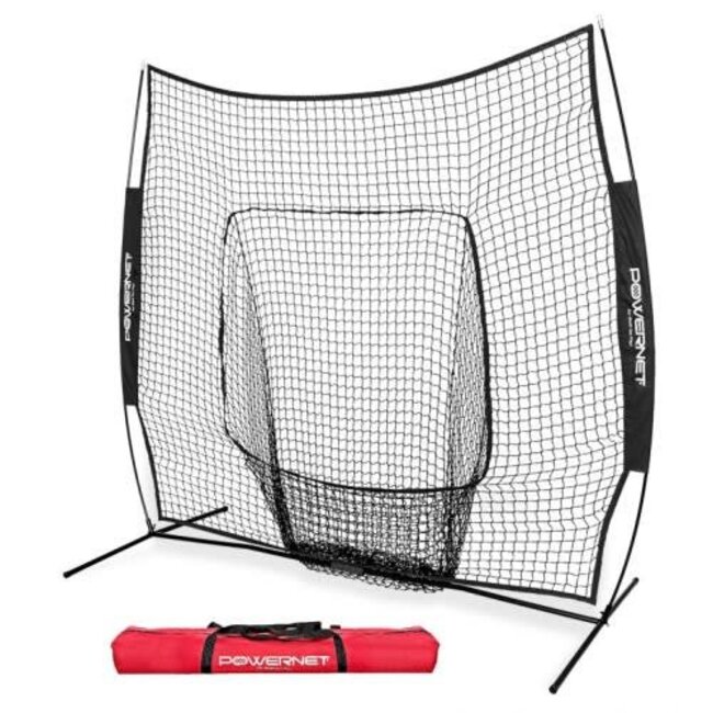 PowerNet The Original 7x7 FT Baseball Softball Training Net - BLACK