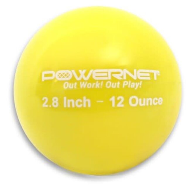 PowerNet 2.8" Weighted Training Ball (6 pack) (12 Oz - Yellow)