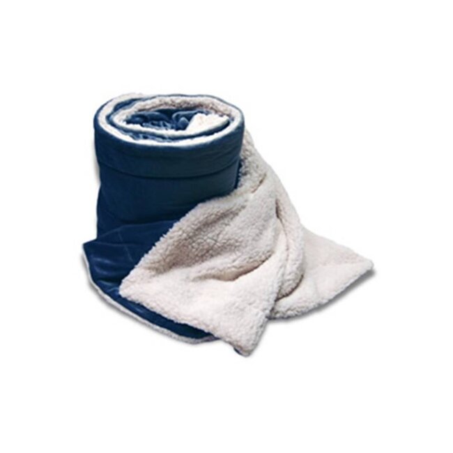LHS Baseball Alpine Fleece Navy Micro Mink Sherpa Blanket - 8712
