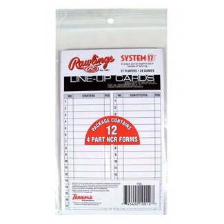 Rawlings Rawlings System- 17 Line-Up Cards (12 Pack)