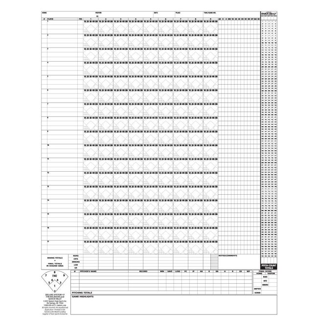 Rawlings Deluxe System-17 Baseball Scorebook: 17SBDLX
