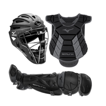 Mizuno Samurai 380420 Youth Baseball Catcher&s Gear Set - Black/Grey