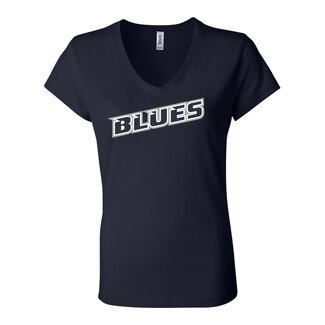 SCV Blues  Bella Ladies Short Sleeve V-Neck Jersey T-Shirt - 6005