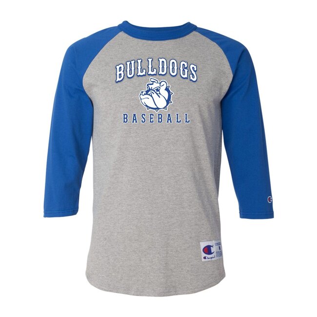 Burbank Baseball  Champion - Royal/Grey Raglan Baseball T-Shirt - T137