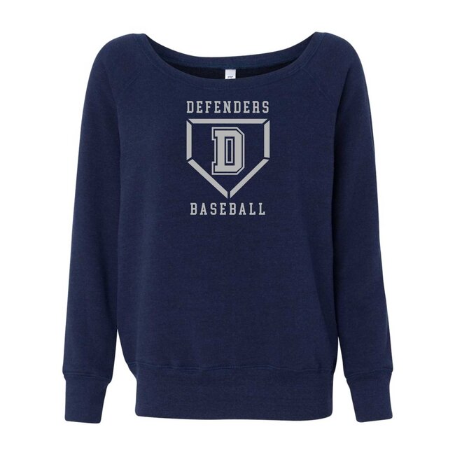 Defenders Baseball Women’s Sponge Fleece Wide Neck Sweatshirt - 7501