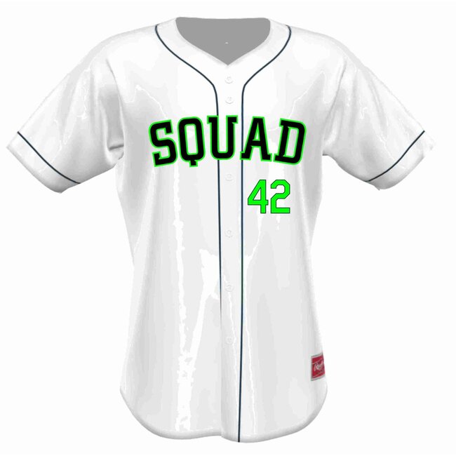 Squad Full Button White Game Jersey