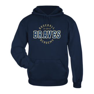 Badger Braves Baseball  Cotton Hooded Sweatshirt