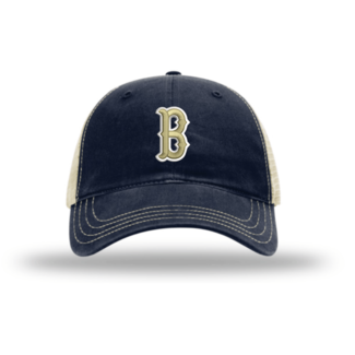 Richardson Cap Braves Baseball Richardson Garment Washed Trucker Cap - Navy VG