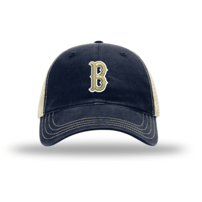 Braves Baseball Richardson Garment Washed Trucker Cap - Navy VG