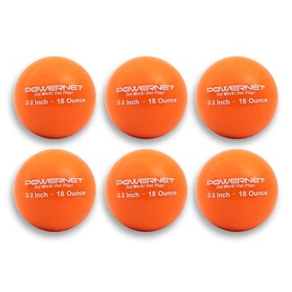 PowerNet PowerNet 3.2" Weighted Training Balls (6 Pack) (18 Oz - Orange)